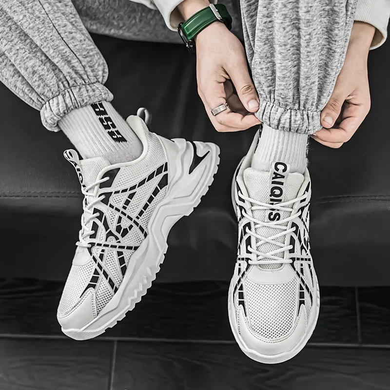 King Jinmai Slip Resistant Breathable Low Top Chunky Sneakers Men's-7