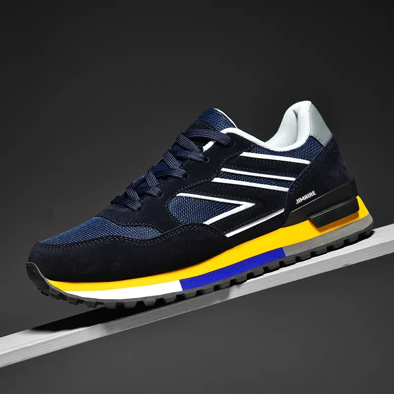 King Jinmai Low Top Casual Shoes Men's Black Royal Blue-1