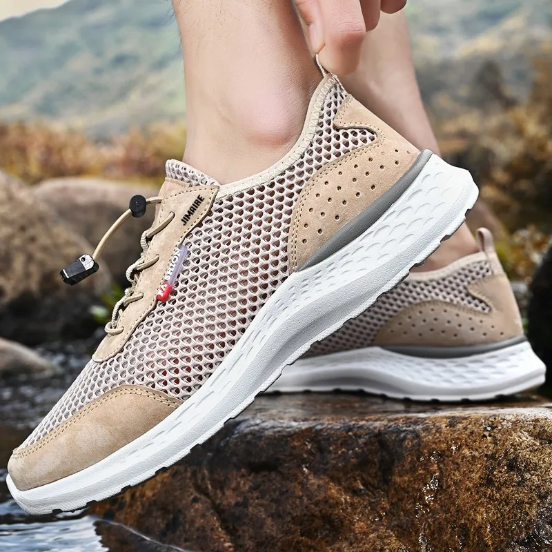 King Jinmai Slip Resistant Breathable Quick Dry Lightweight Low Top Casual Shoes Men's-4