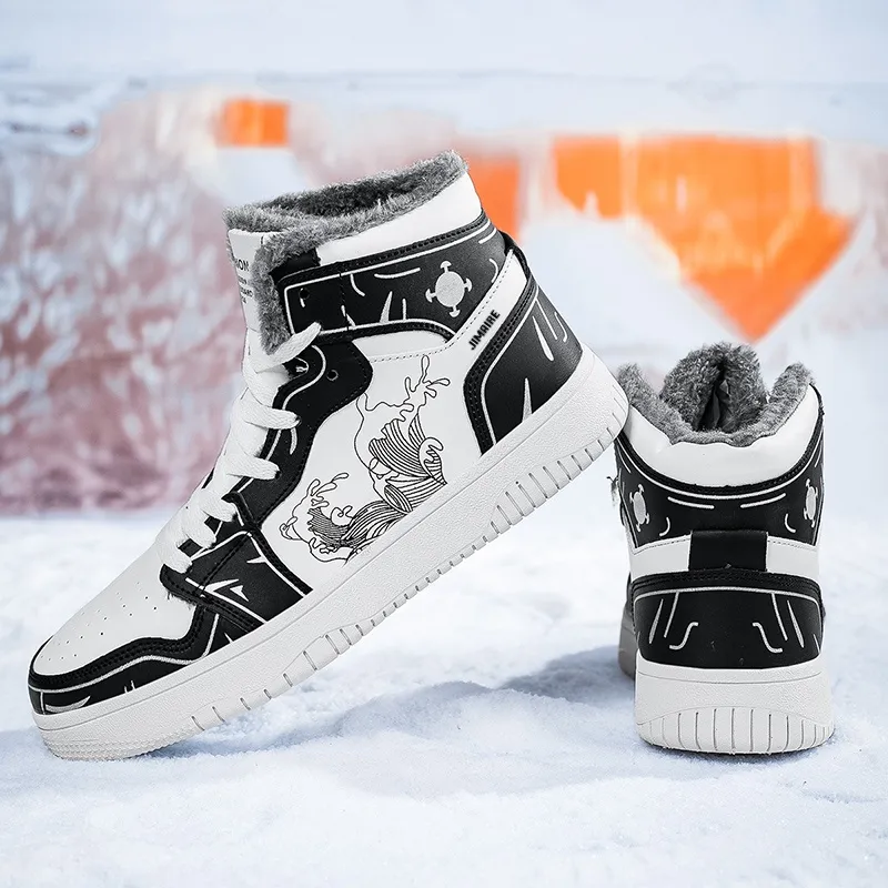 King Jinmai Slip Resistant Thermal High Top Skateboard Shoes Men's-3