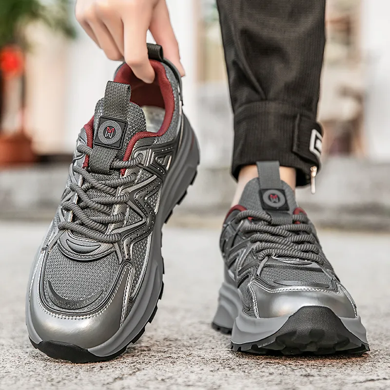 King Jinmai Slip Resistant Breathable Height Increasing Low Top Chunky Sneakers Men's-8