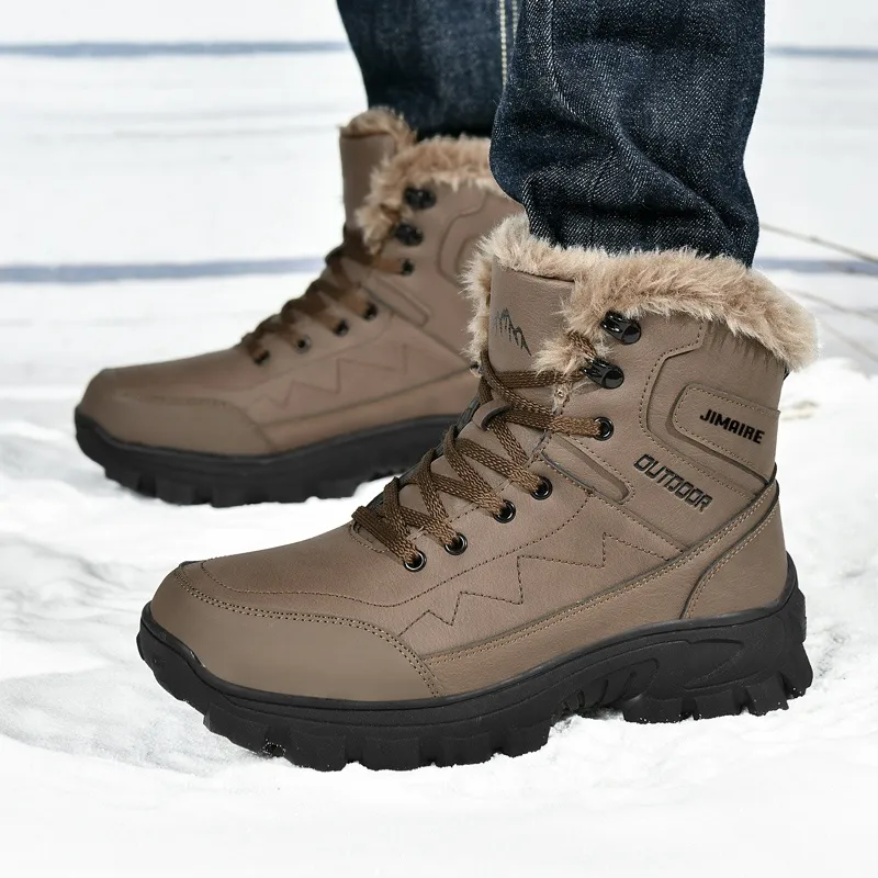 King Jinmai Warm And Water Resistant Short Mid Calf Snow Boots Men's-4
