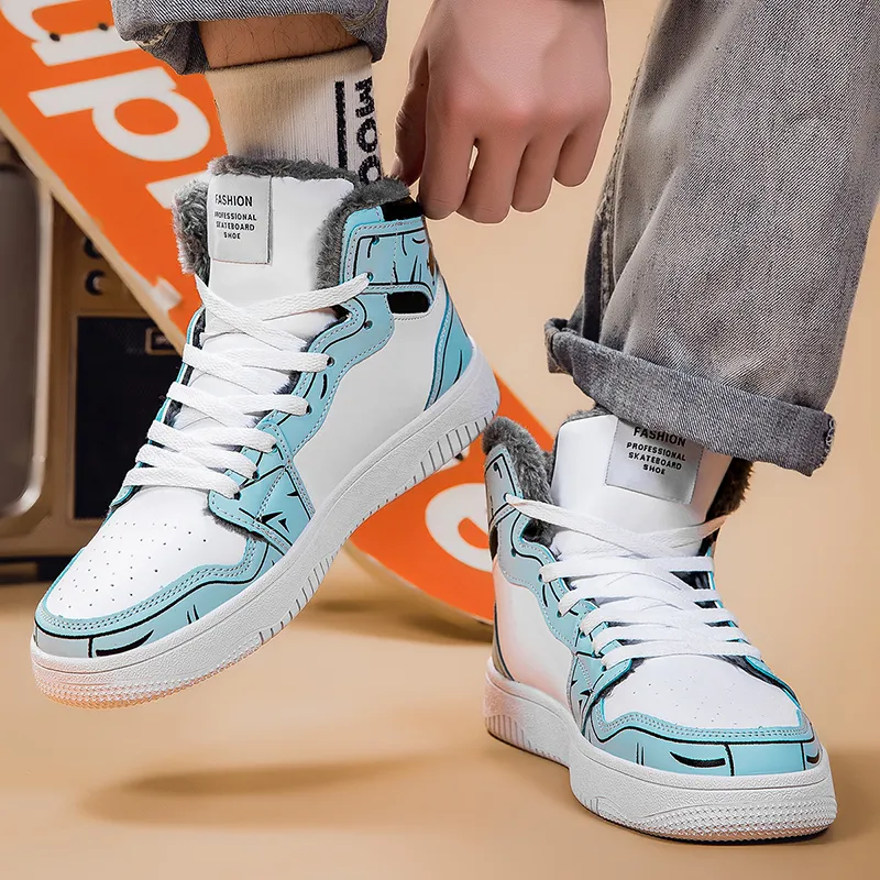 King Jinmai Slip Resistant Thermal High Top Skateboard Shoes Men's-7
