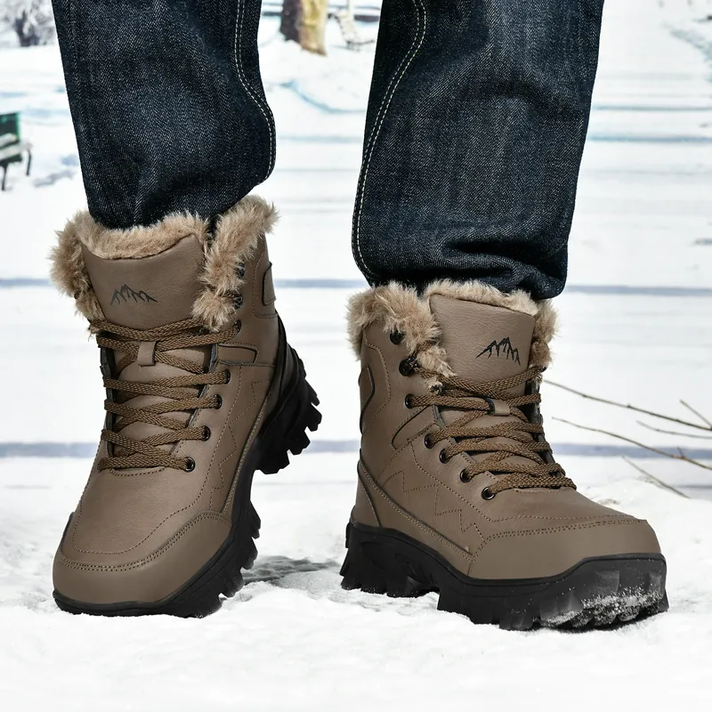 King Jinmai Warm And Water Resistant Short Mid Calf Snow Boots Men's-5
