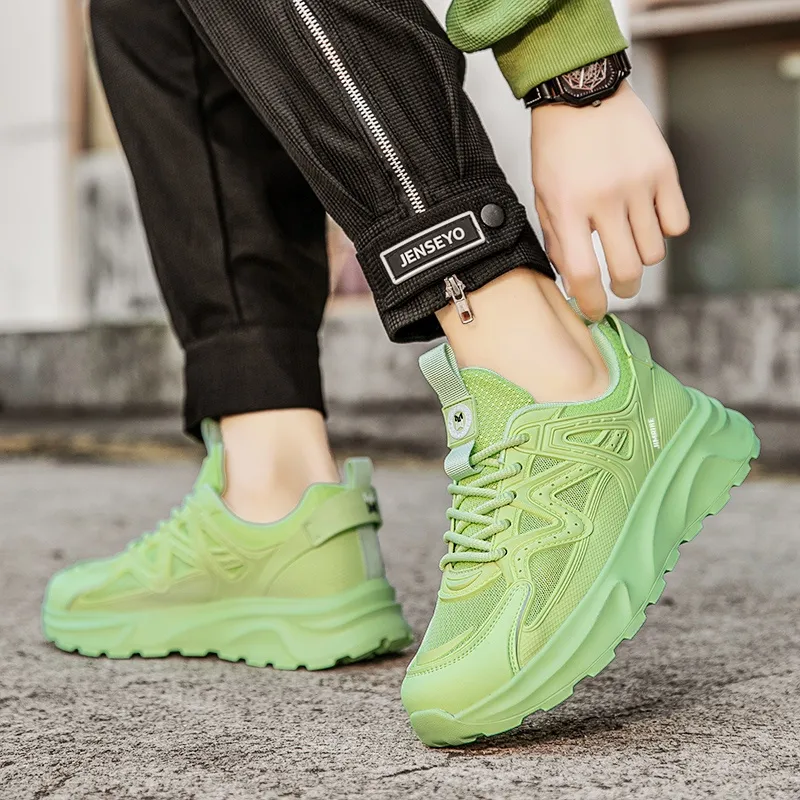 King Jinmai Slip Resistant Breathable Height Increasing Low Top Chunky Sneakers Men's-4