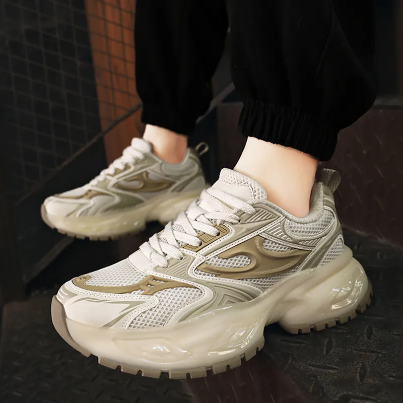 King Jinmai Shock Absorbing, Non Slip, Wear Resistant, Breathable And Lightweight Low Top Chunky Sneakers Men's-18