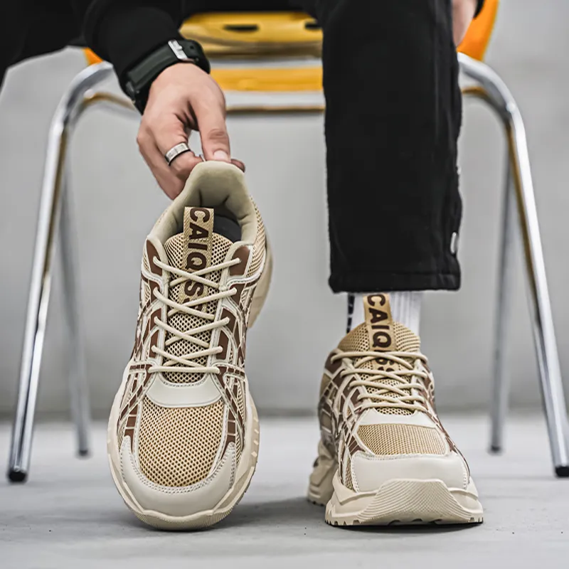 King Jinmai Slip Resistant Breathable Low Top Chunky Sneakers Men's-4