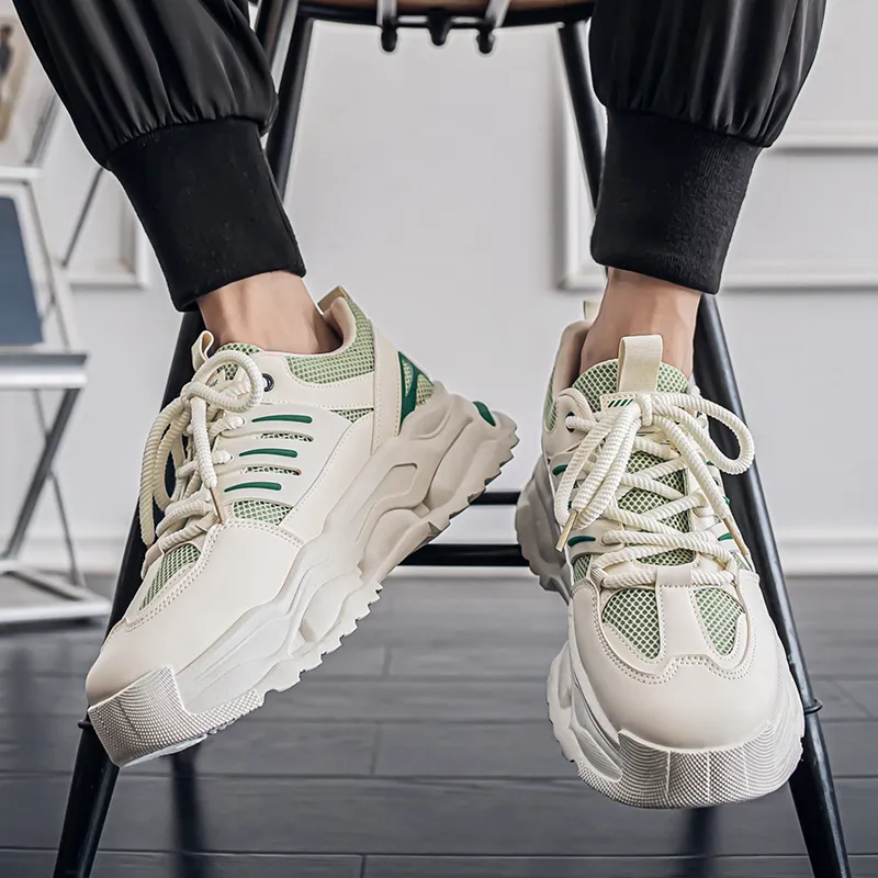 King Jinmai Slip Resistant Breathable Low Top Chunky Sneakers Men's-3