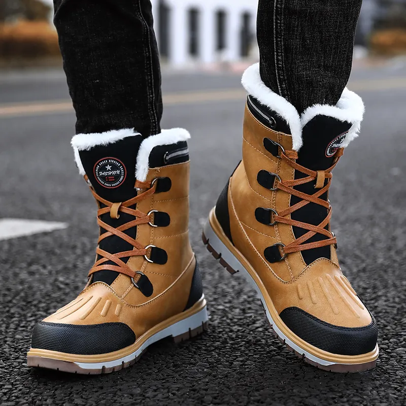 King Jinmai Cushioned Slip Resistant Crew Snow Boots Men's-12