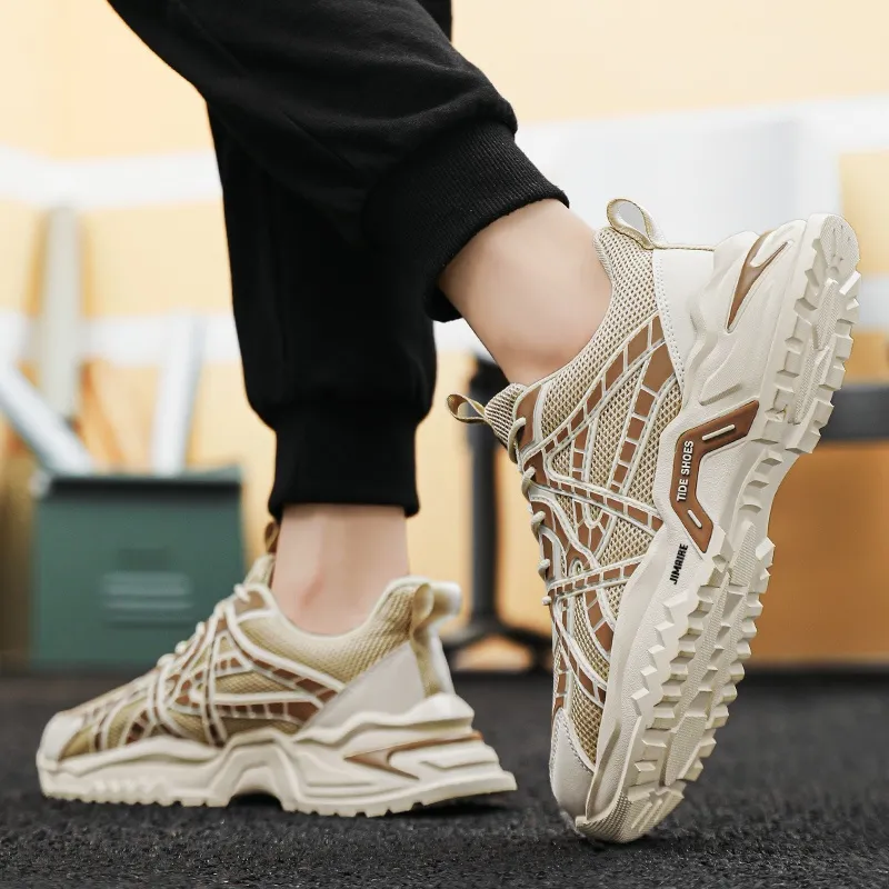 King Jinmai Slip Resistant Breathable Low Top Chunky Sneakers Men's-1