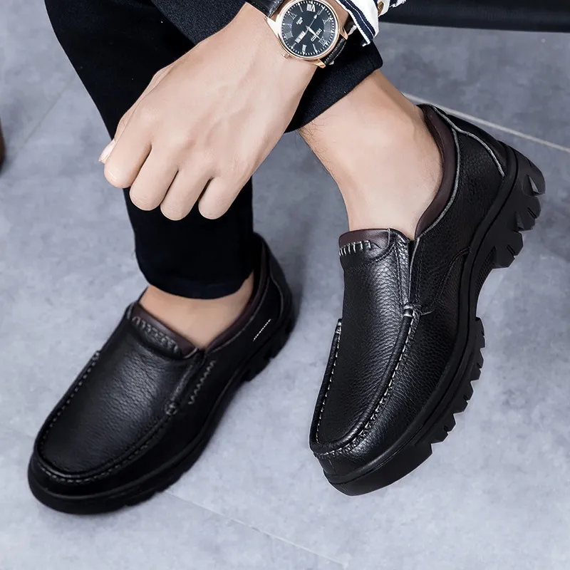 King Jinmai Leather Shoes Casual Shoes Men's-12