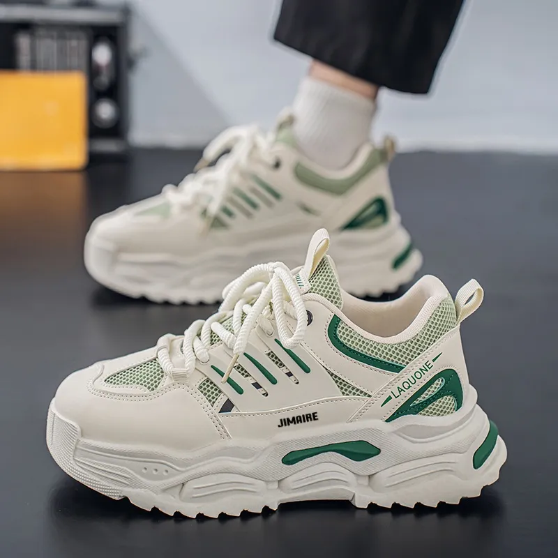 King Jinmai Slip Resistant Breathable Low Top Chunky Sneakers Men's-4