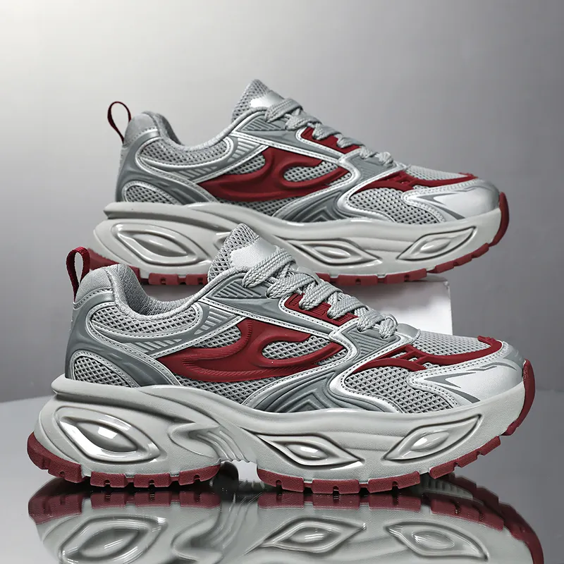 King Jinmai Shock Absorbing, Non Slip, Wear Resistant, Breathable And Lightweight Low Top Chunky Sneakers Men's-1