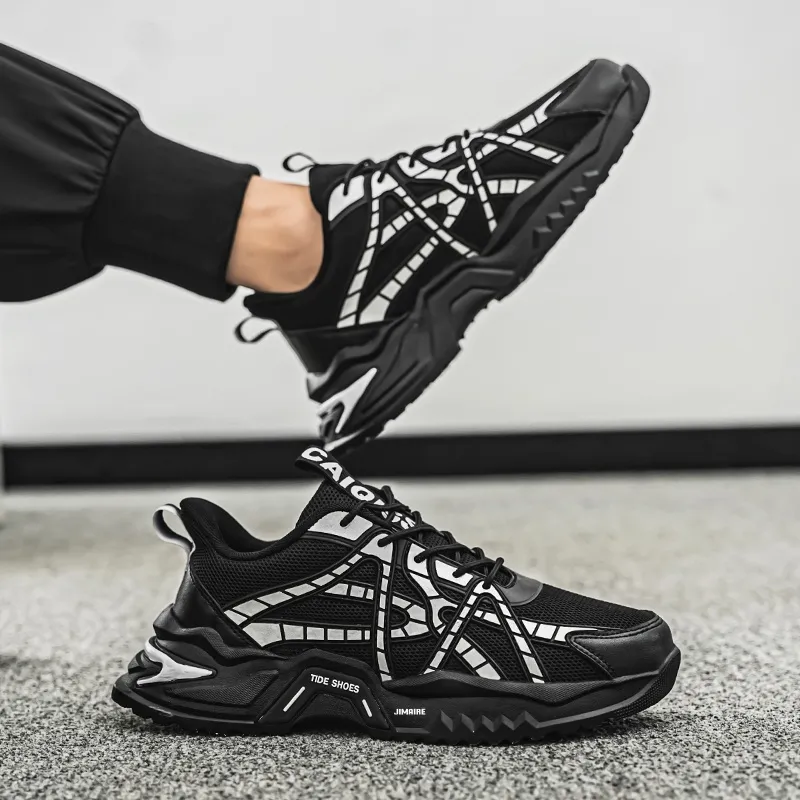 King Jinmai Slip Resistant Breathable Low Top Chunky Sneakers Men's-12