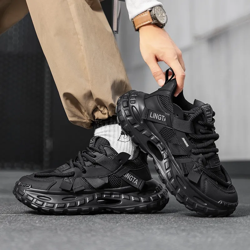 King Jinmai Slip Resistant Low Top Chunky Sneakers Men's-5