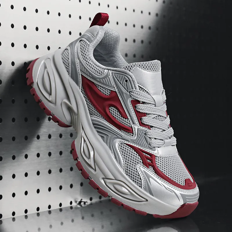 King Jinmai Shock Absorbing, Non Slip, Wear Resistant, Breathable And Lightweight Low Top Chunky Sneakers Men's-2