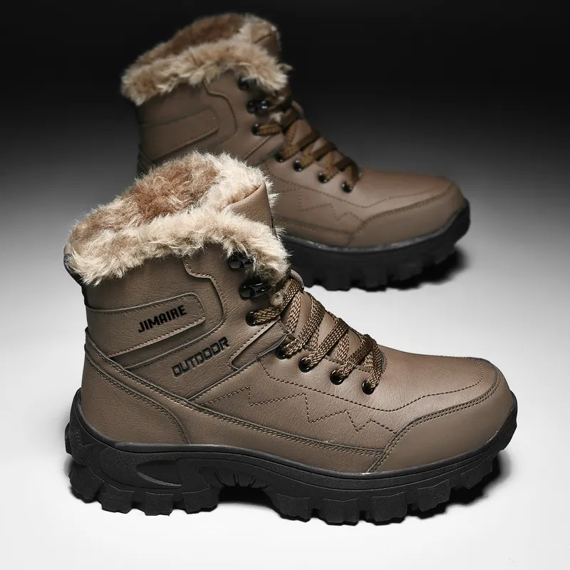 King Jinmai Warm And Water Resistant Short Mid Calf Snow Boots Men's-3