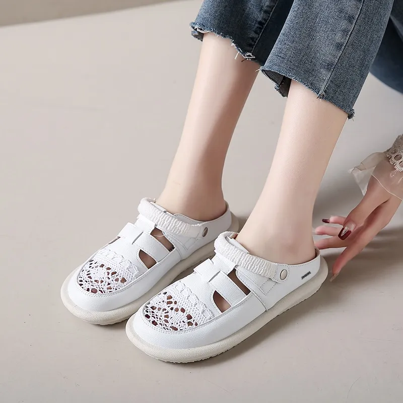 King Jinmai Rubber Sole Slip Resistant Wrap toe Slippers Women's-8