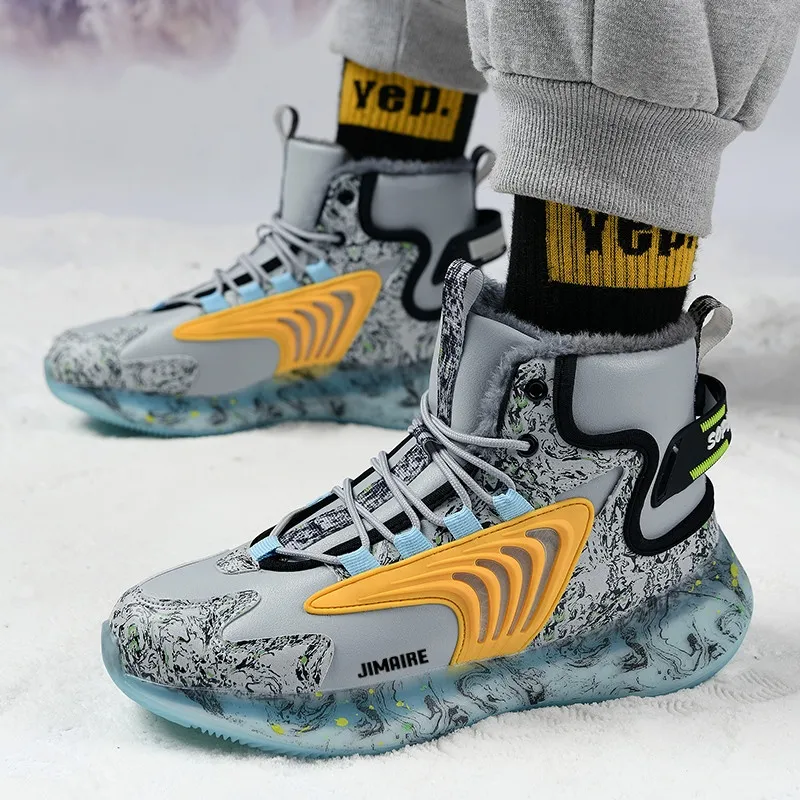 King Jinmai Slip Resistant High Top Casual Shoes Men's-5