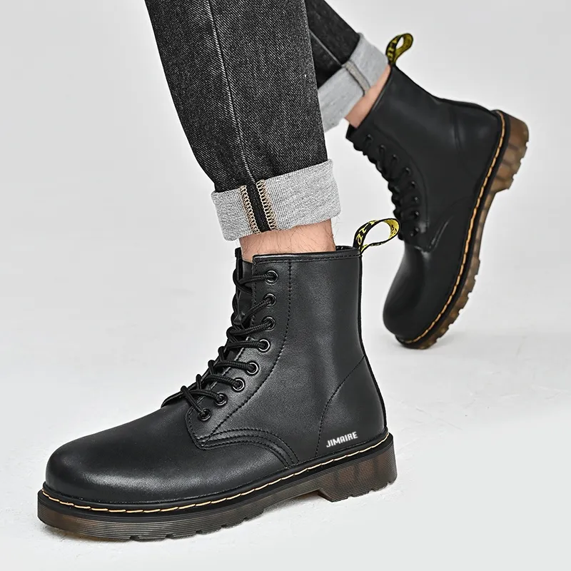 King Jinmai Short Martin Boot Unisex Black-3