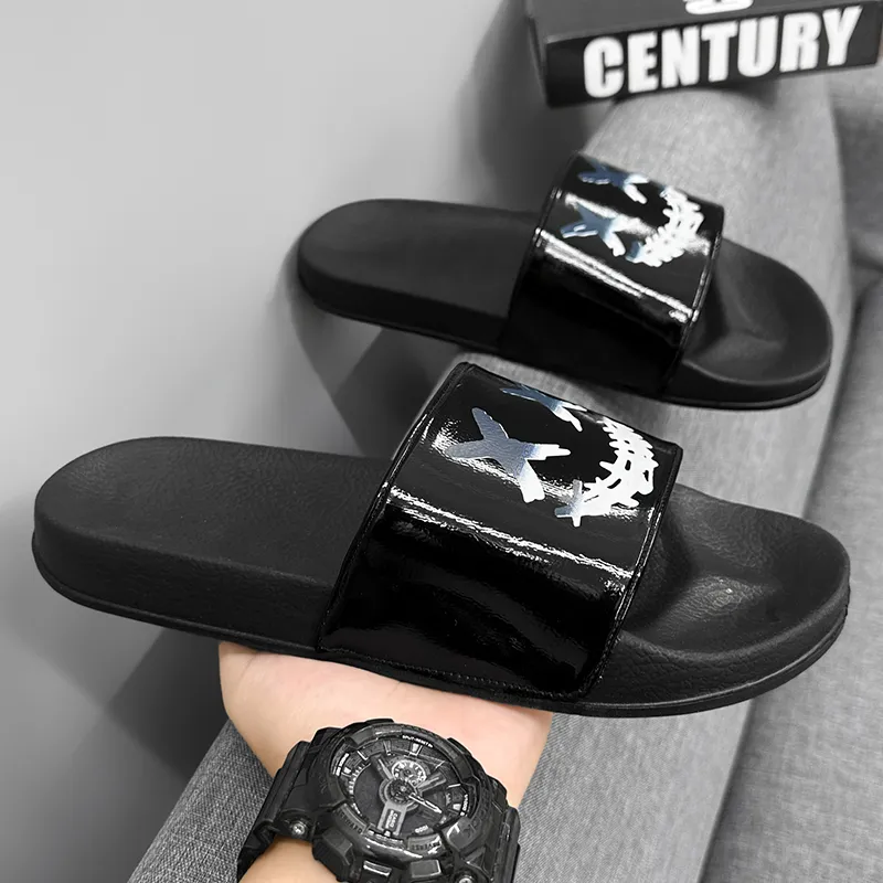 King Jinmai Rubber Sole Slip Resistant Odor Resistant Abrasion Resistant Quick Dry Cushioning Slide Slippers Men's-2