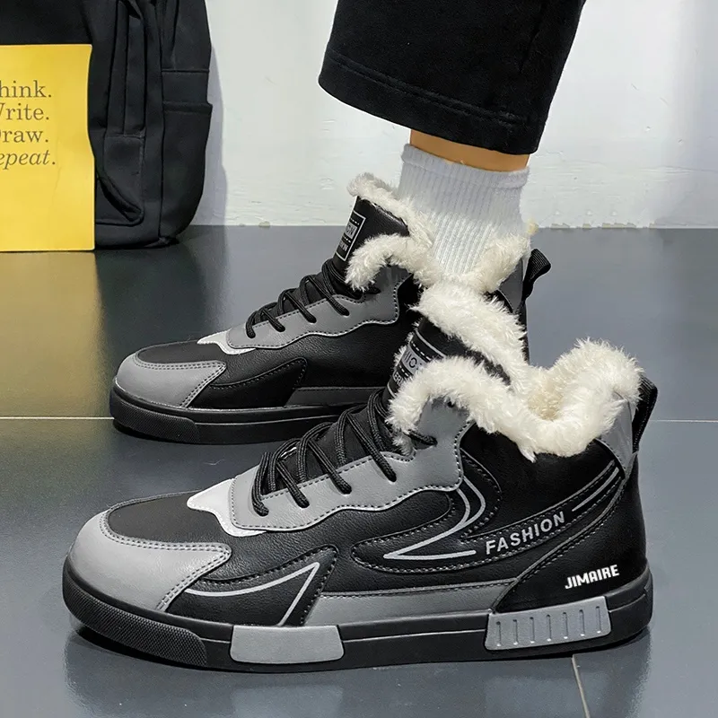 King Jinmai Warm Slip Resistant Mid Top Skateboard Shoes Men's-6