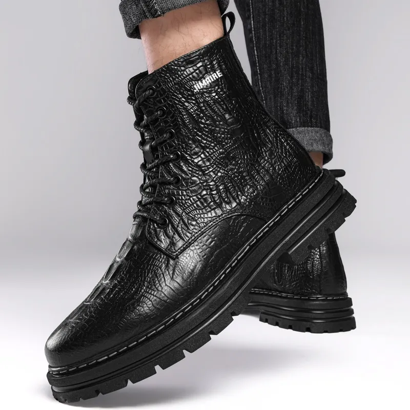 King Jinmai Short Martin Boot Unisex Black-5