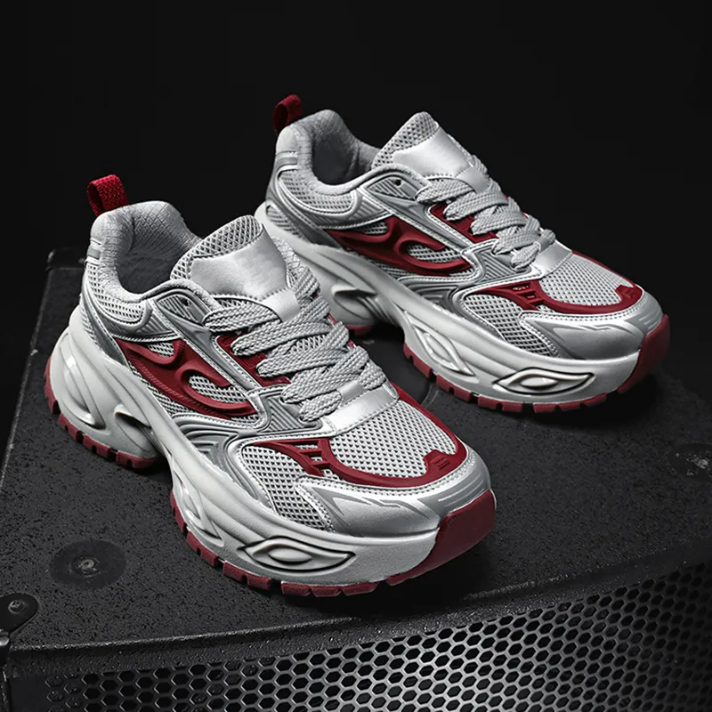 King Jinmai Shock Absorbing, Non Slip, Wear Resistant, Breathable And Lightweight Low Top Chunky Sneakers Men's-3