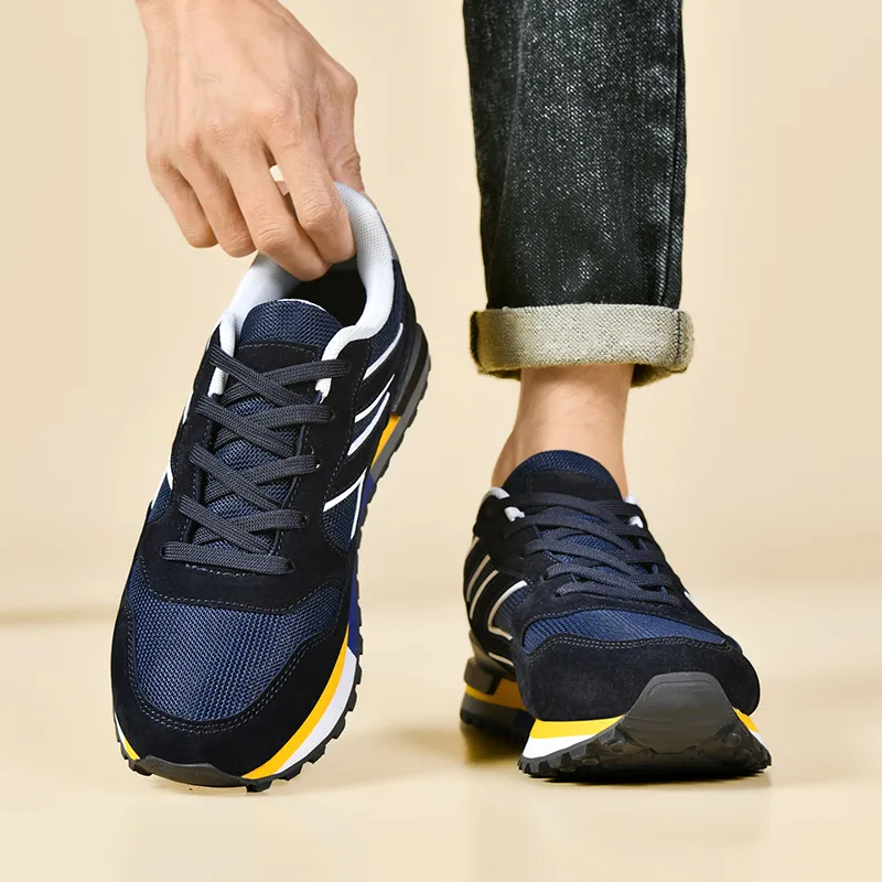 King Jinmai Low Top Casual Shoes Men's Black Royal Blue-4