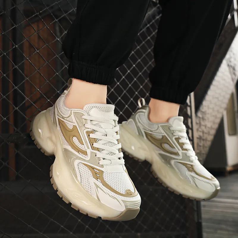 King Jinmai Shock Absorbing, Non Slip, Wear Resistant, Breathable And Lightweight Low Top Chunky Sneakers Men's-16
