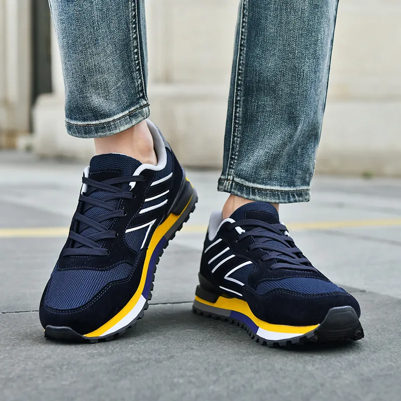 King Jinmai Low Top Casual Shoes Men's Black Royal Blue-2