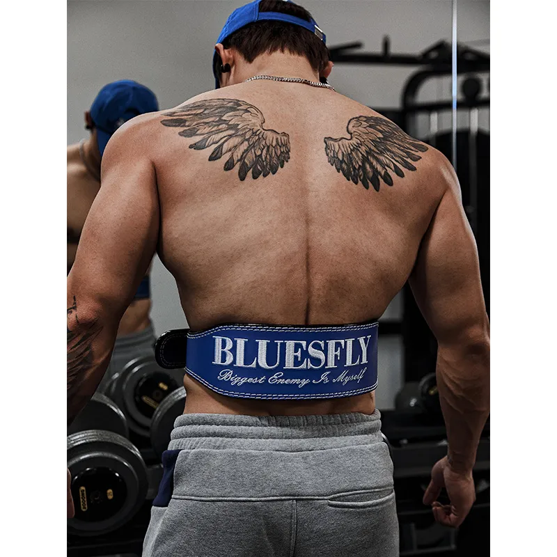 BLUESFLY Back Support Braces Protective Compression Cow Leather Unisex-2