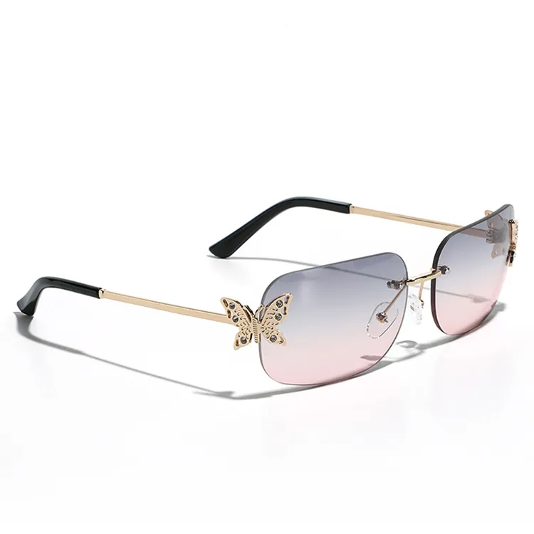 KENMO Stainless Steel Irregular Shape Sunglasses Unisex-7