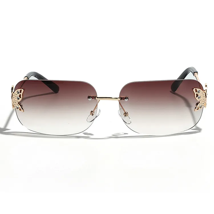 KENMO Stainless Steel Irregular Shape Sunglasses Unisex-1