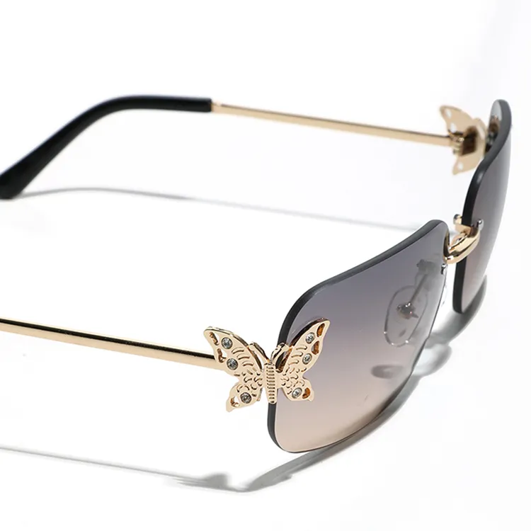 KENMO Stainless Steel Irregular Shape Sunglasses Unisex-14