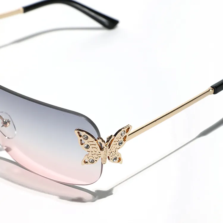 KENMO Stainless Steel Irregular Shape Sunglasses Unisex-6