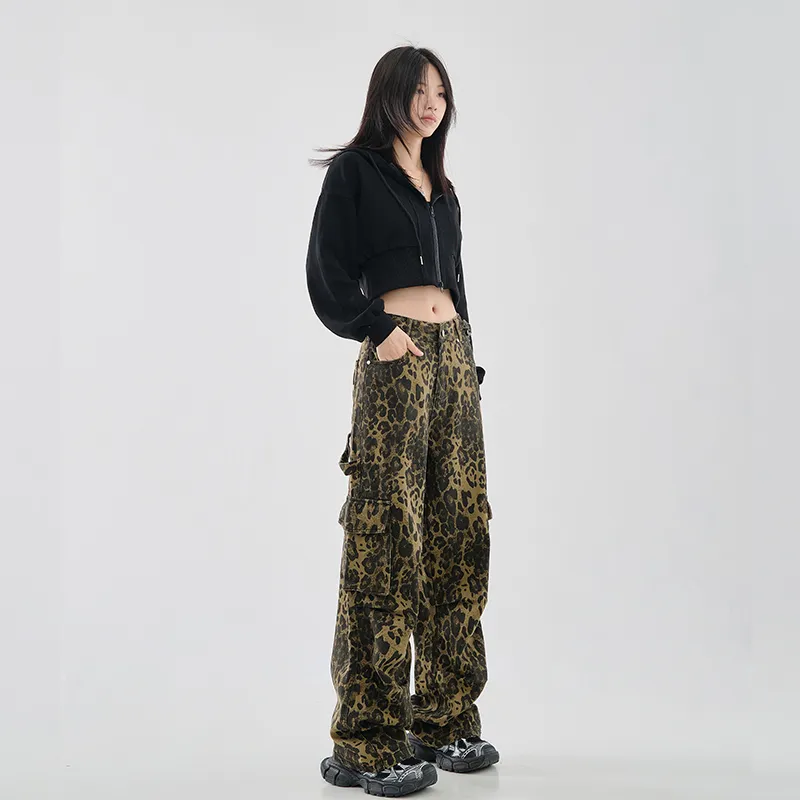 Yynw Jeans Women's Leopard Print-4