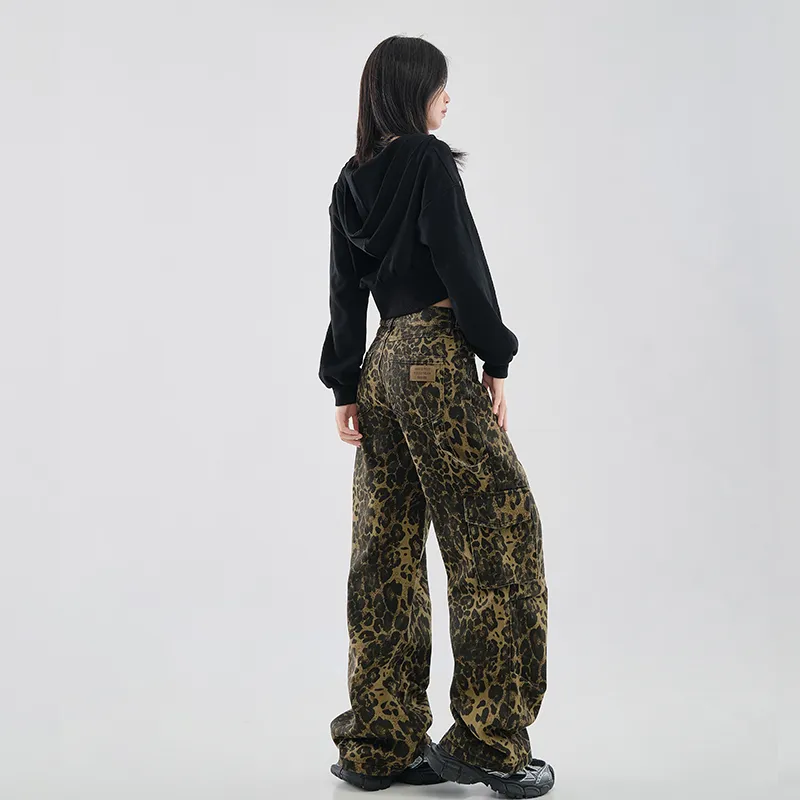 Yynw Jeans Women's Leopard Print-2