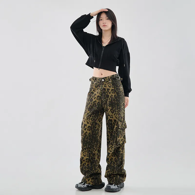 Yynw Jeans Women's Leopard Print-3