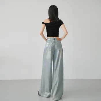 Yynw Jeans Women's Stretched Silver