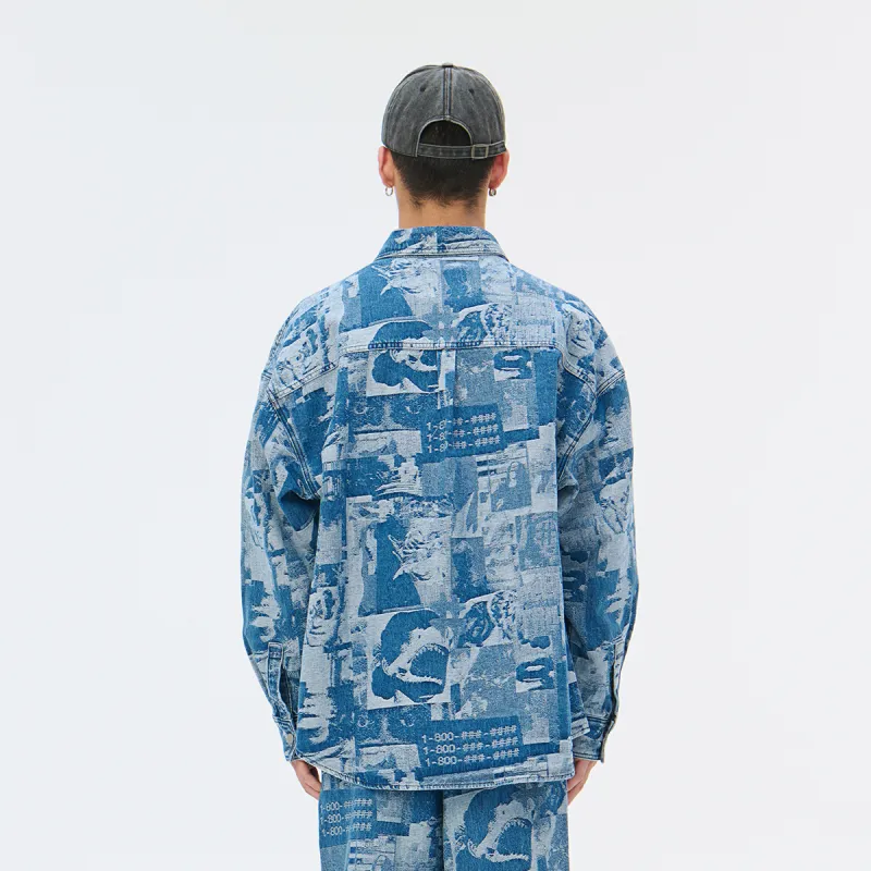 FUN x BEENTRILL Shirt Men's Denim Blue-2