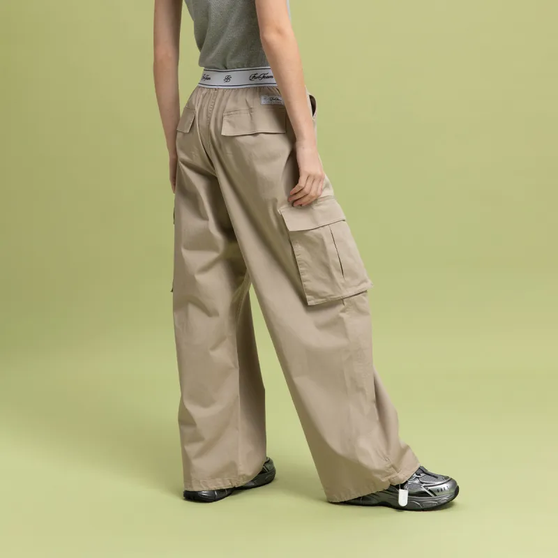 FUN SS25 Casual Pants Women's Khaki-5