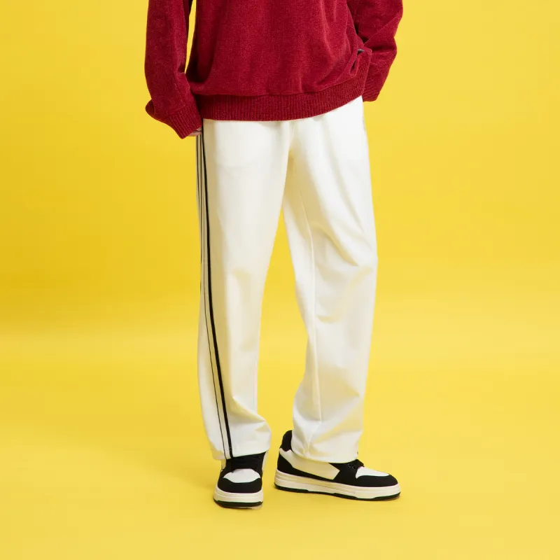 FUN Knitted Sweatpants Men White-4