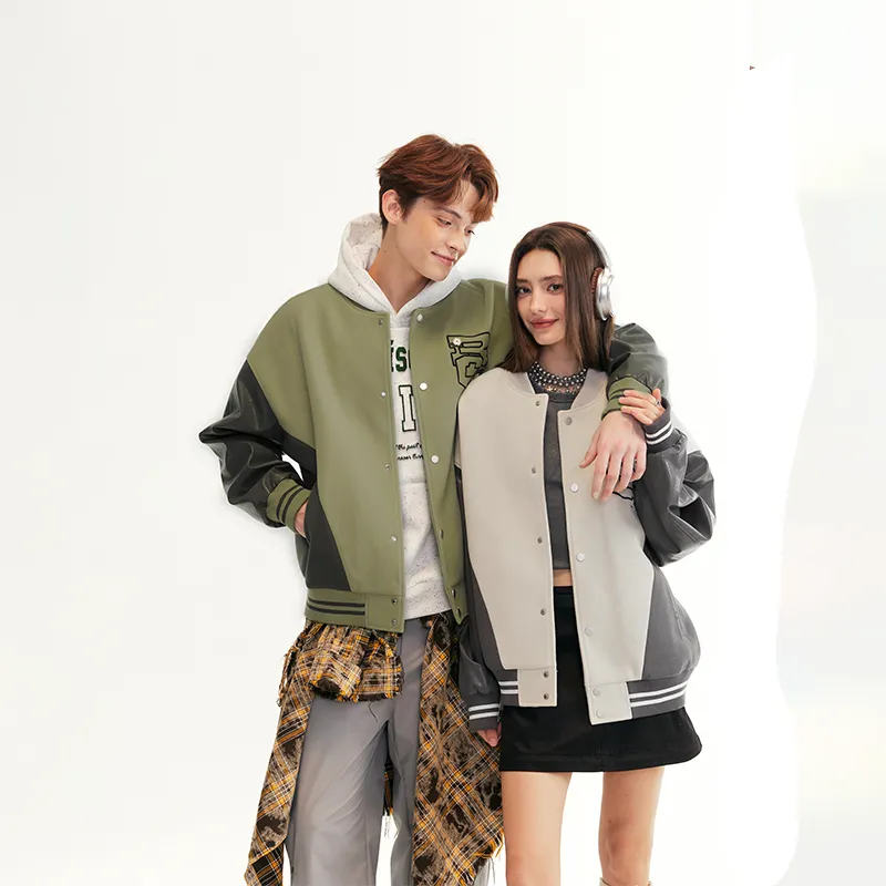RickyisClown Baseball Jacket Unisex Green & Gray-14