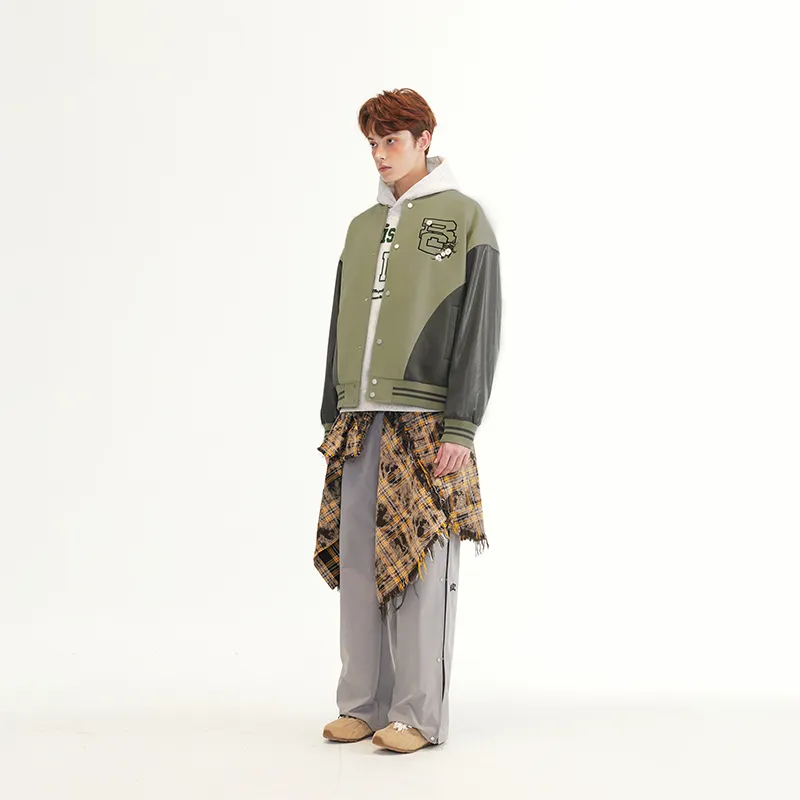 RickyisClown Baseball Jacket Unisex Green & Gray-3