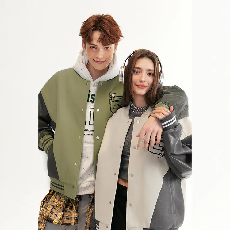 RickyisClown Baseball Jacket Unisex Green & Gray-15