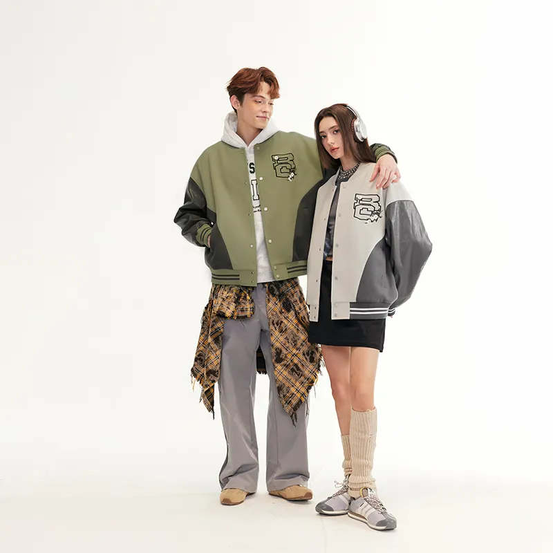 RickyisClown Baseball Jacket Unisex Green & Gray-6