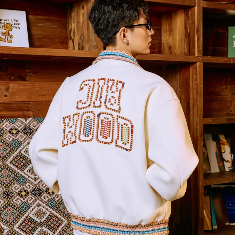 RickyisClown Baseball Jacket Unisex Ecru-2