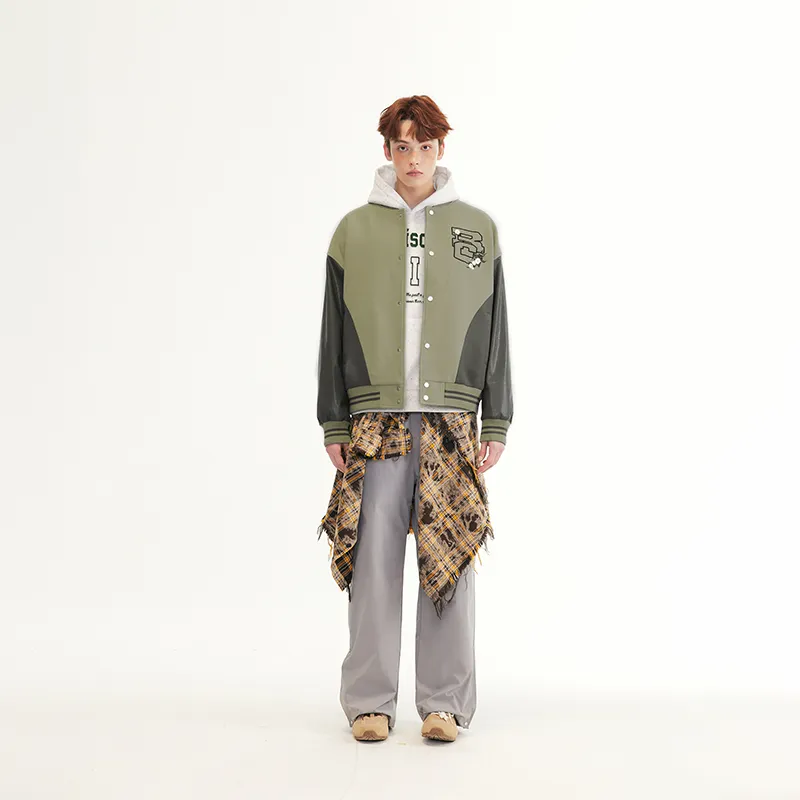 RickyisClown Baseball Jacket Unisex Green & Gray-2