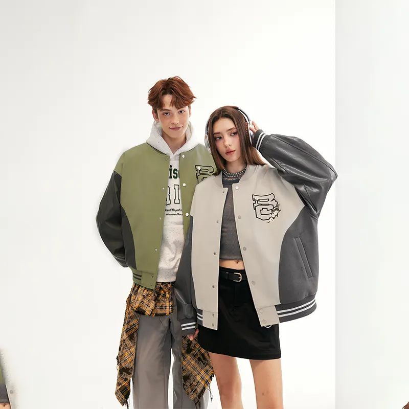 RickyisClown Baseball Jacket Unisex Green & Gray-13